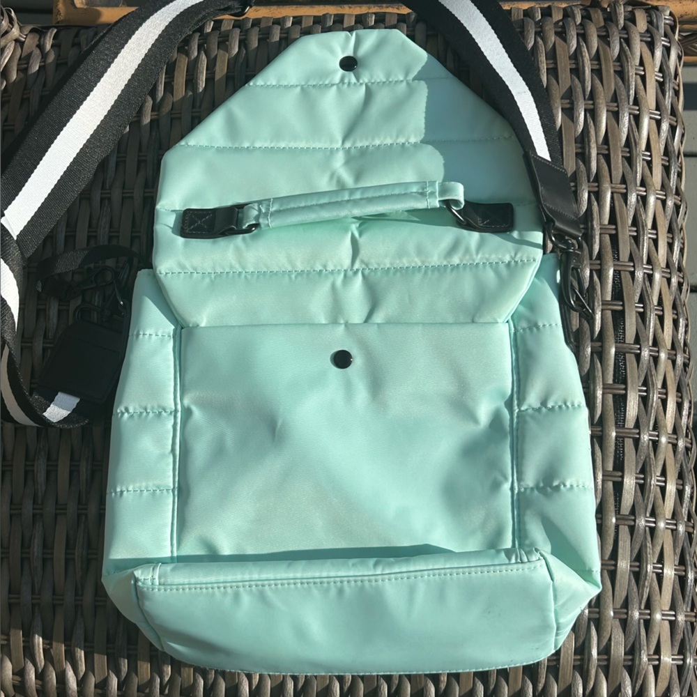 IHKWIP Mint Quilted Couture Crossbody Bag 2 Straps Envelope Style Magnetic Close - Picture 3 of 16